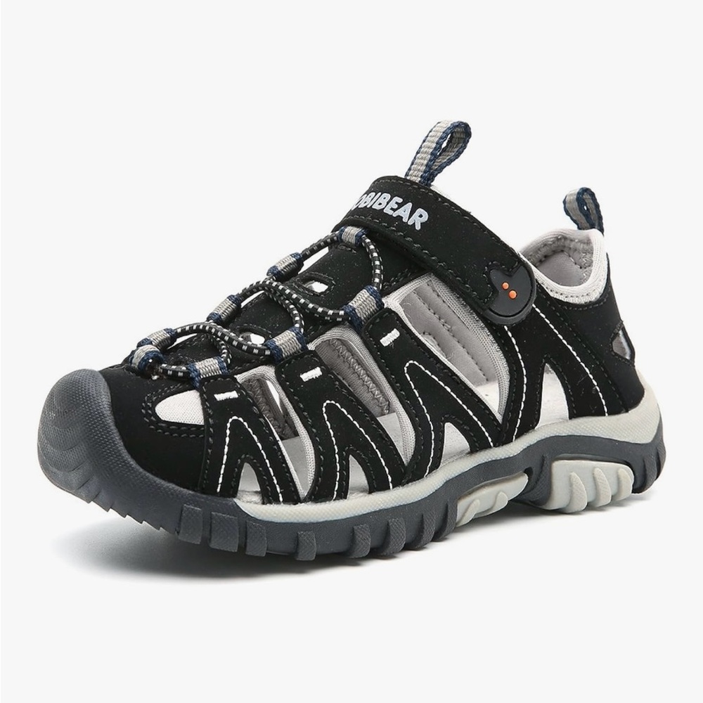 Black and Gray Kids Water Shoes - Closed Toe Water Sandals Toddler Size 9